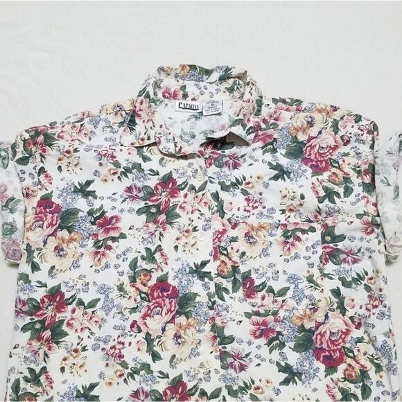 OOAK Vintage Capacity Cottagecore Floral Cotton Belted Two-piece Short Set M - Picture 5 of 12